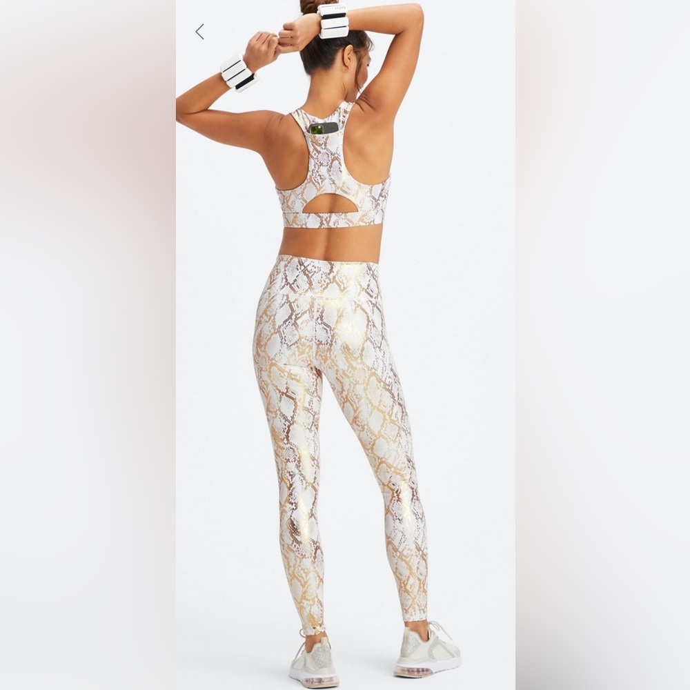 Fabletics PureLuxe High-Waisted Copper Foil Snake 7/8 Legging L